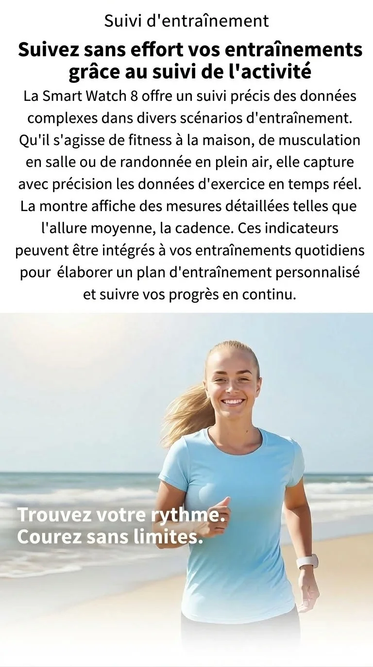 Montre connectée HD8 8 avec écran AMOLED rond et appels Bluetooth