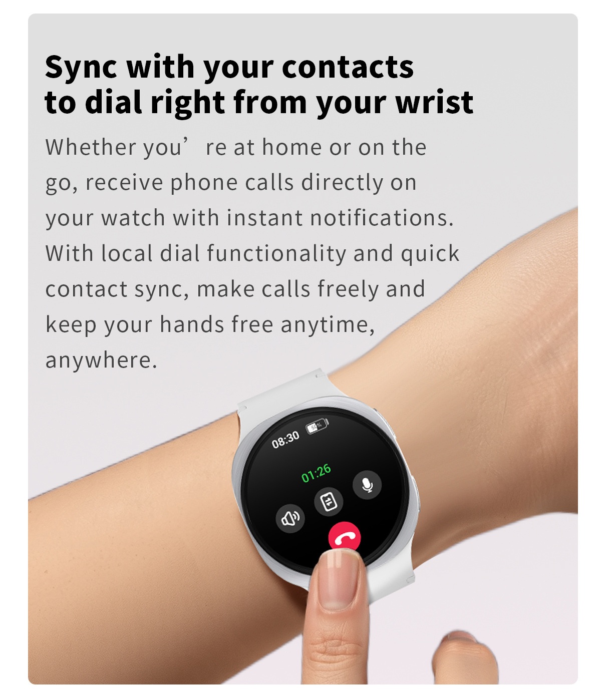HD8 Smart Watch 8 with Round AMOLED Display & Bluetooth Calling