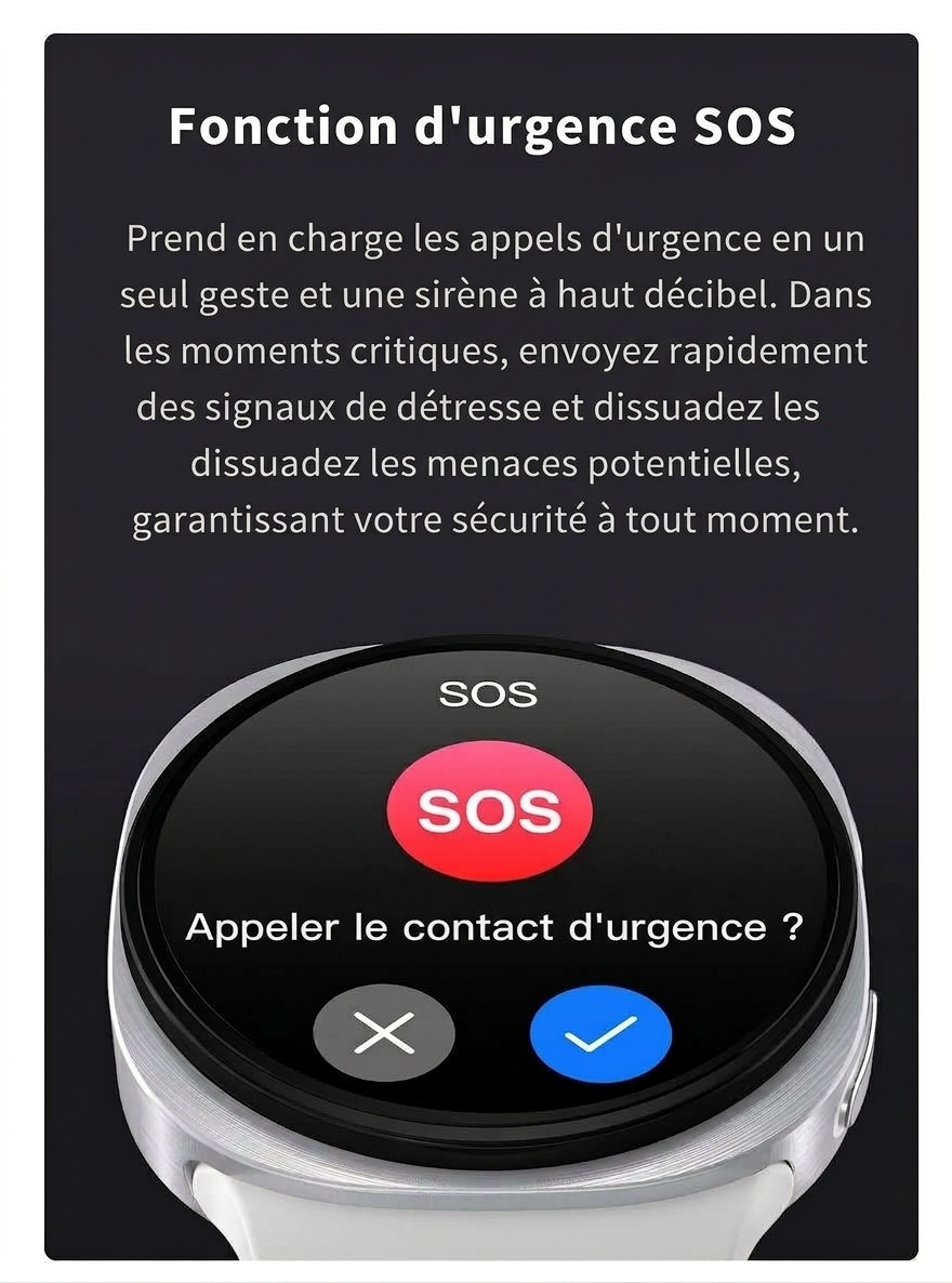 Montre connectée HD8 8 avec écran AMOLED rond et appels Bluetooth
