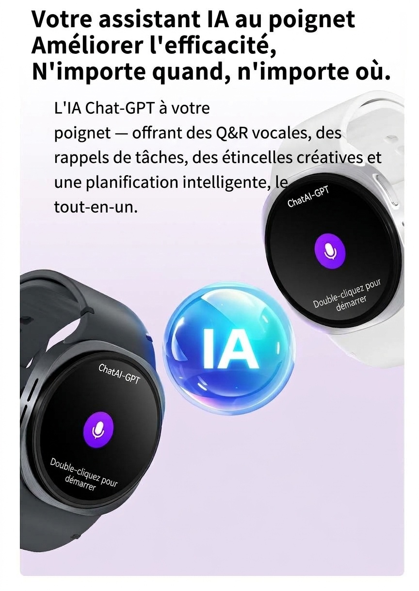 Montre connectée HD8 8 avec écran AMOLED rond et appels Bluetooth