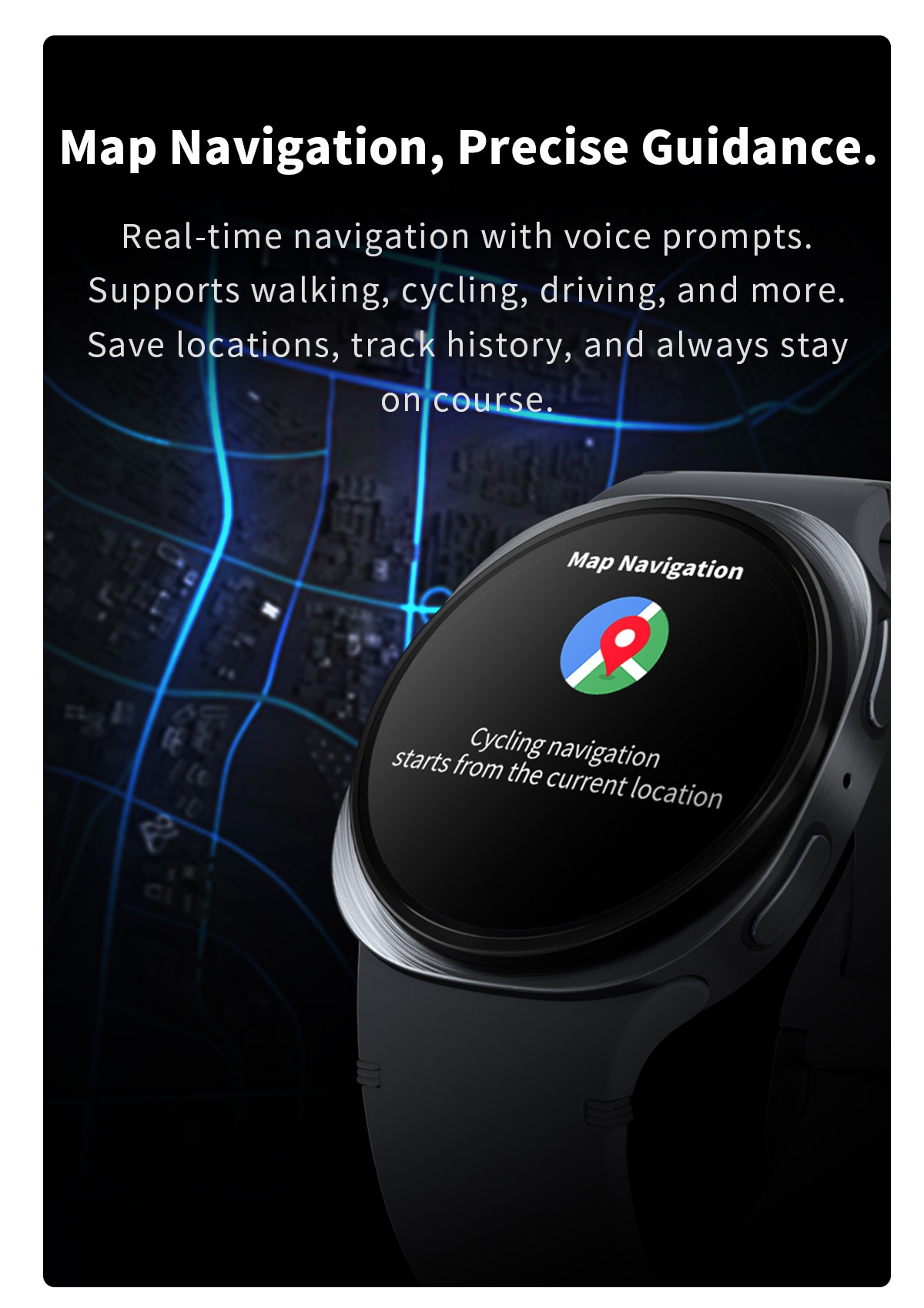 HD8 Mini Smart Watch with Round Display, GPS & AI Voice Assistant
