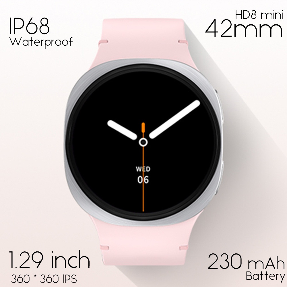 HD8 Mini Smart Watch with Round Display, GPS & AI Voice Assistant