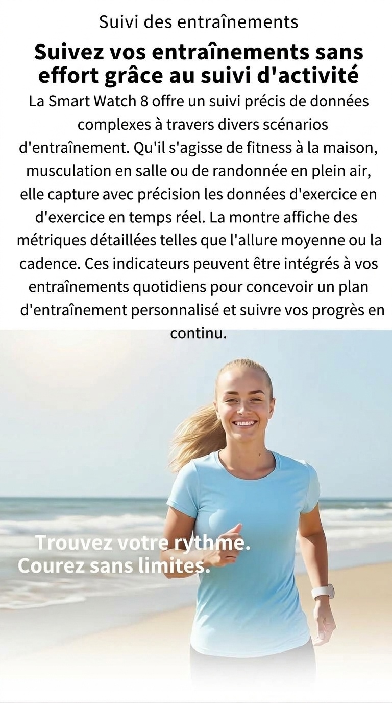 Montre connectée HD8 Mini avec écran rond, GPS et assistant vocal IA