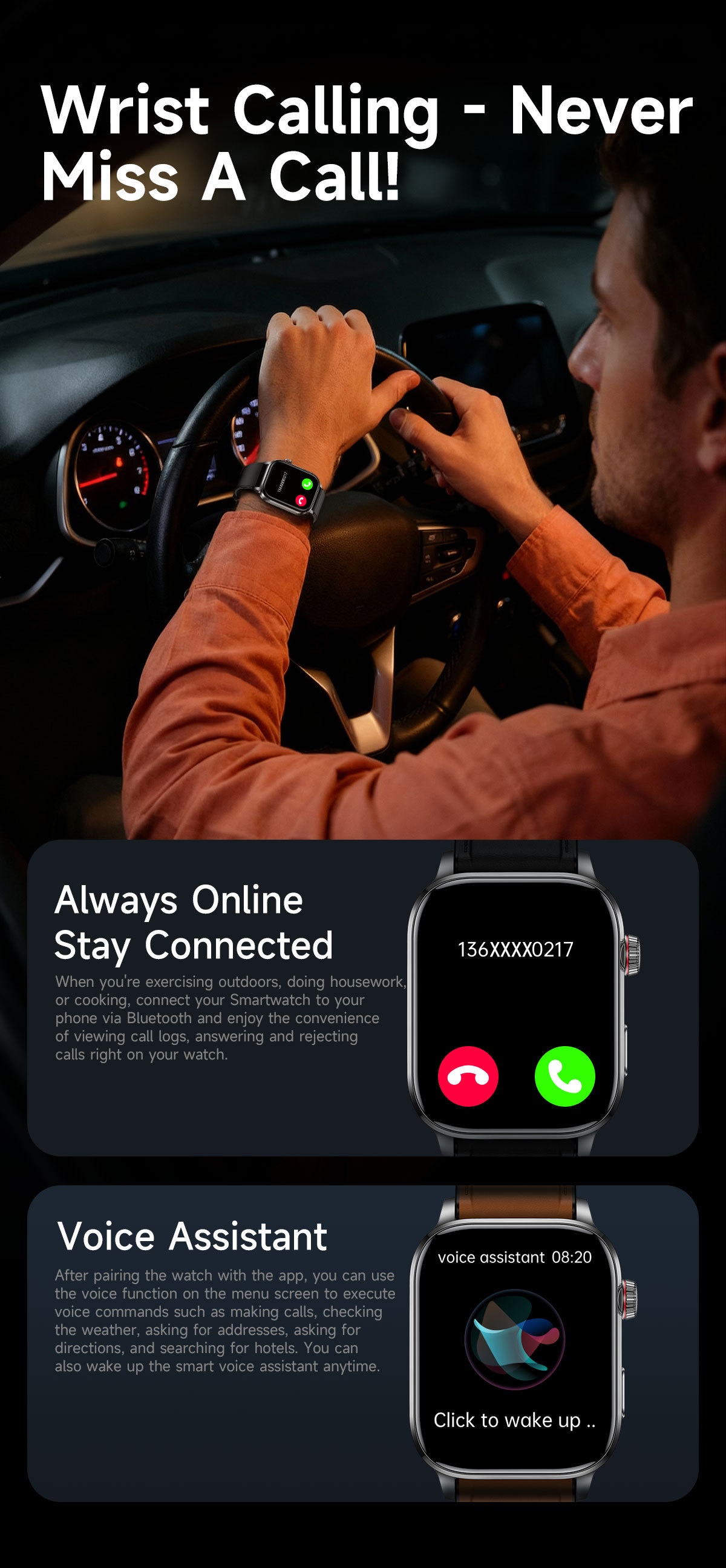 F300 Smart Health Watch with ECG, SpO2, Laser Therapy & Bluetooth Call