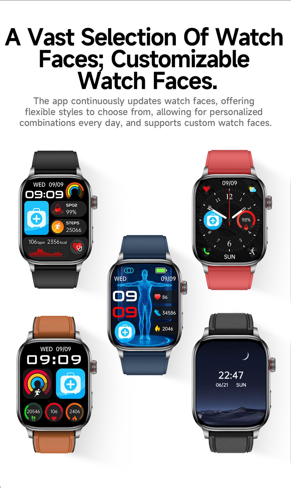 F300 Smart Health Watch with ECG, SpO2, Laser Therapy & Bluetooth Call