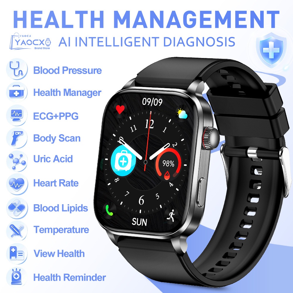 F300 Smart Health Watch with ECG, SpO2, Laser Therapy & Bluetooth Call