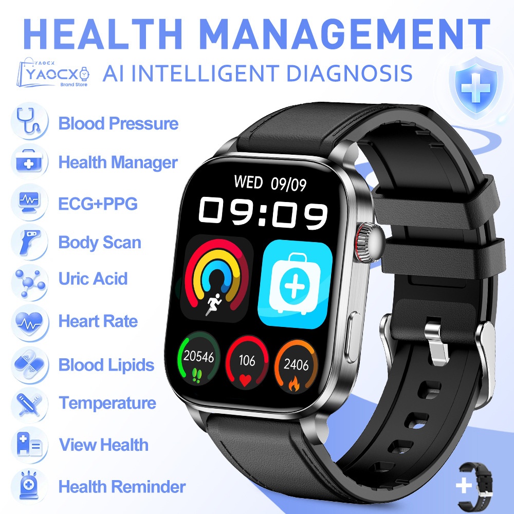 F300 Smart Health Watch with ECG, SpO2, Laser Therapy & Bluetooth Call