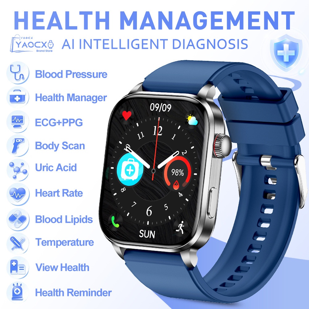 F300 Smart Health Watch with ECG, SpO2, Laser Therapy & Bluetooth Call