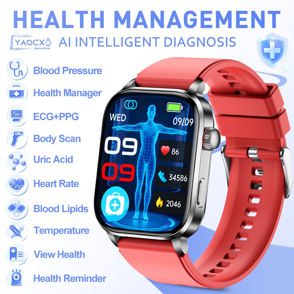F300 Smart Health Watch with ECG, SpO2, Laser Therapy & Bluetooth Call