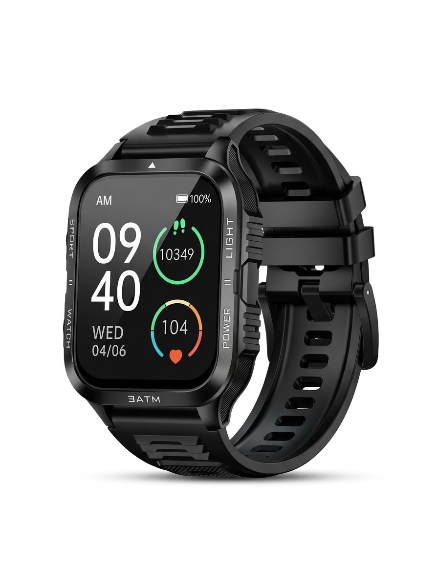 KT89 Rugged Smart Watch with Flashlight, 880mAh Battery & Sports Modes