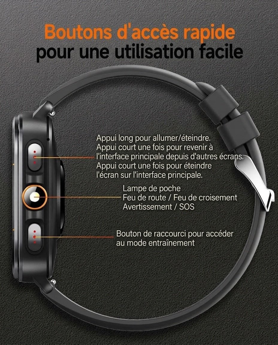 Montre connectée sport GPS TS500 avec écran AMOLED carré et appels Bluetooth