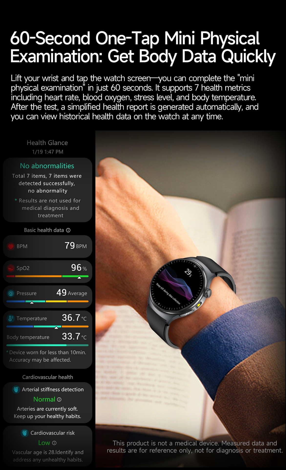 TK27 Smart Watch with Round AMOLED Display, ECG, SpO2 & Bluetooth Call