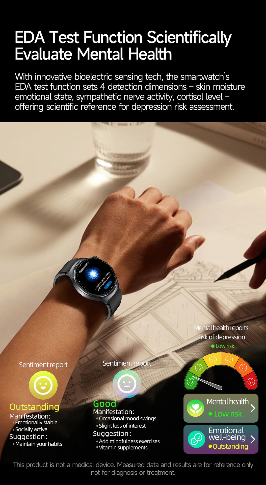 TK27 Smart Watch with Round AMOLED Display, ECG, SpO2 & Bluetooth Call