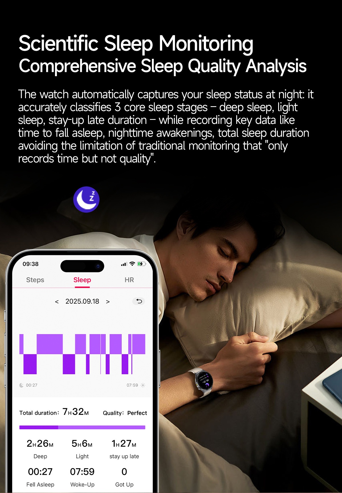 TK27 Smart Watch with Round AMOLED Display, ECG, SpO2 & Bluetooth Call