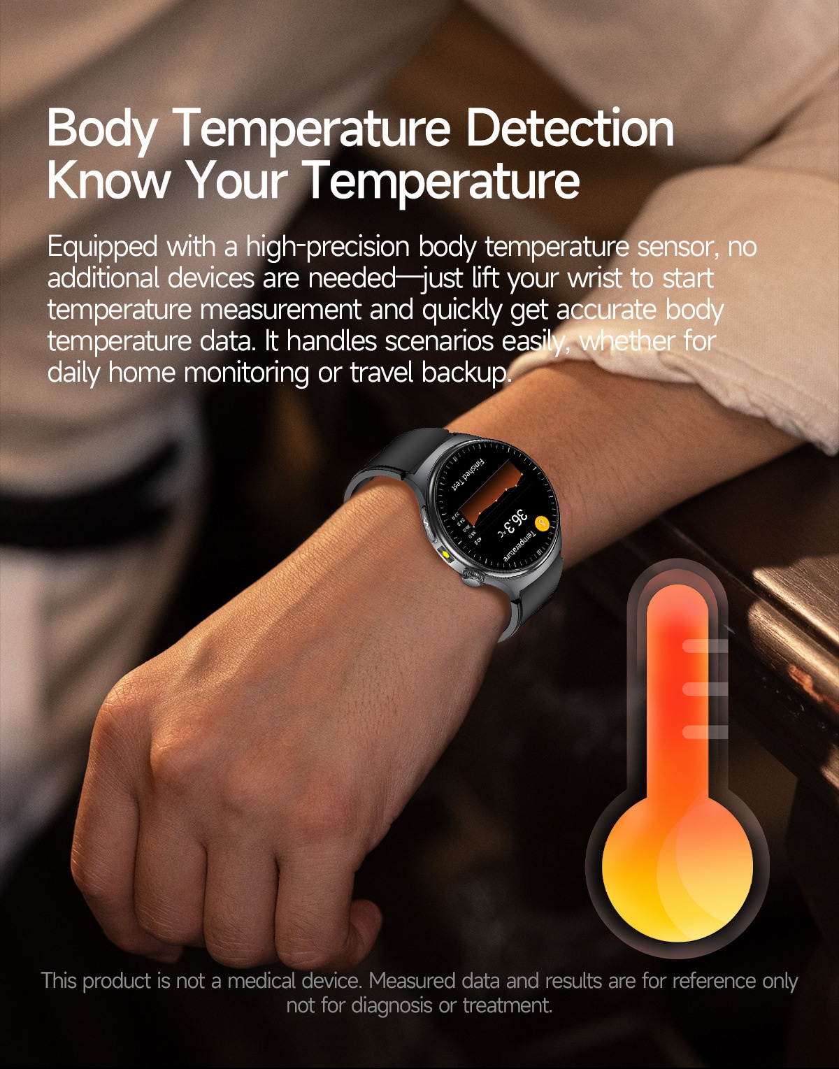 TK27 Smart Watch with Round AMOLED Display, ECG, SpO2 & Bluetooth Call