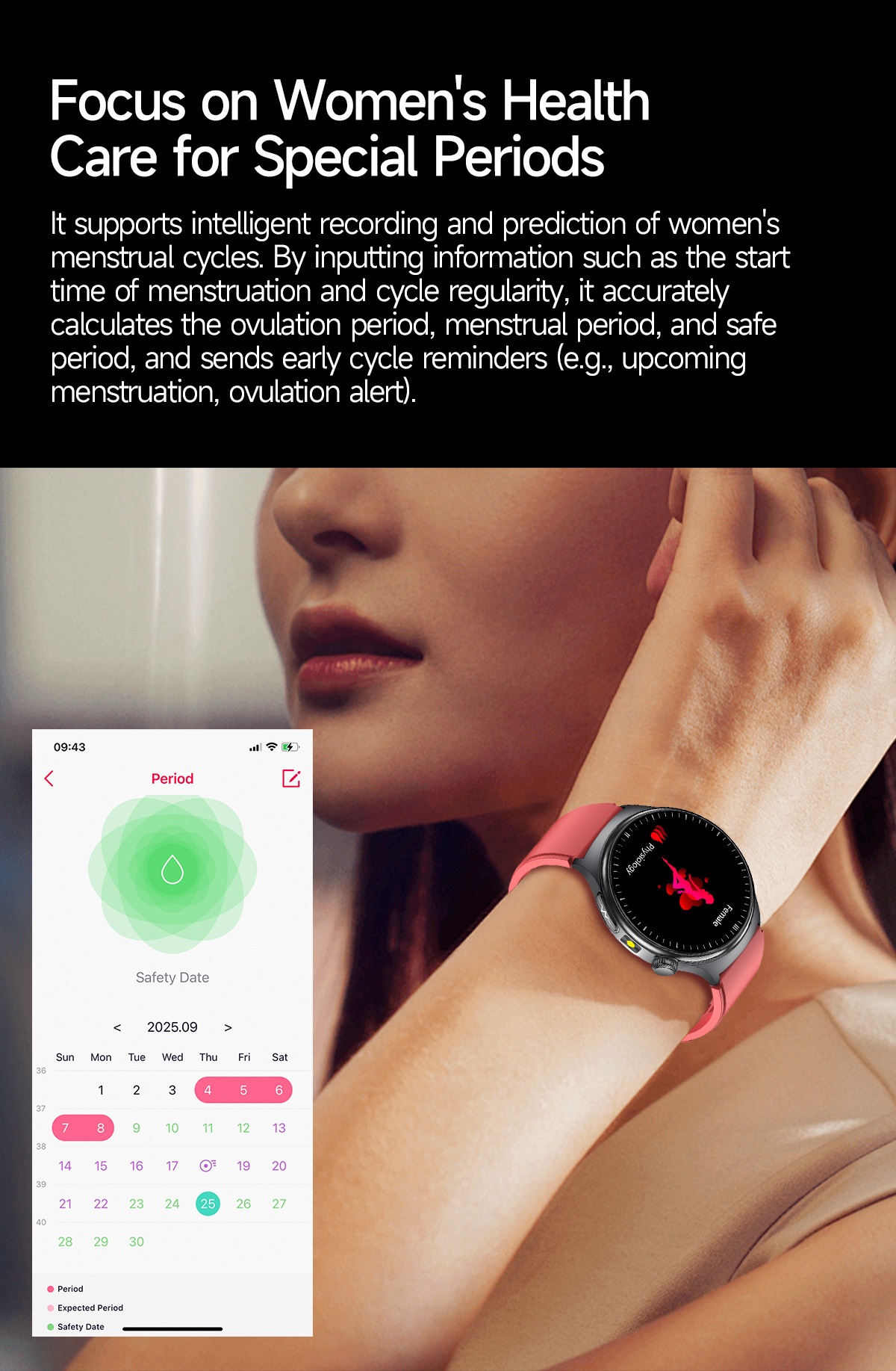 TK27 Smart Watch with Round AMOLED Display, ECG, SpO2 & Bluetooth Call