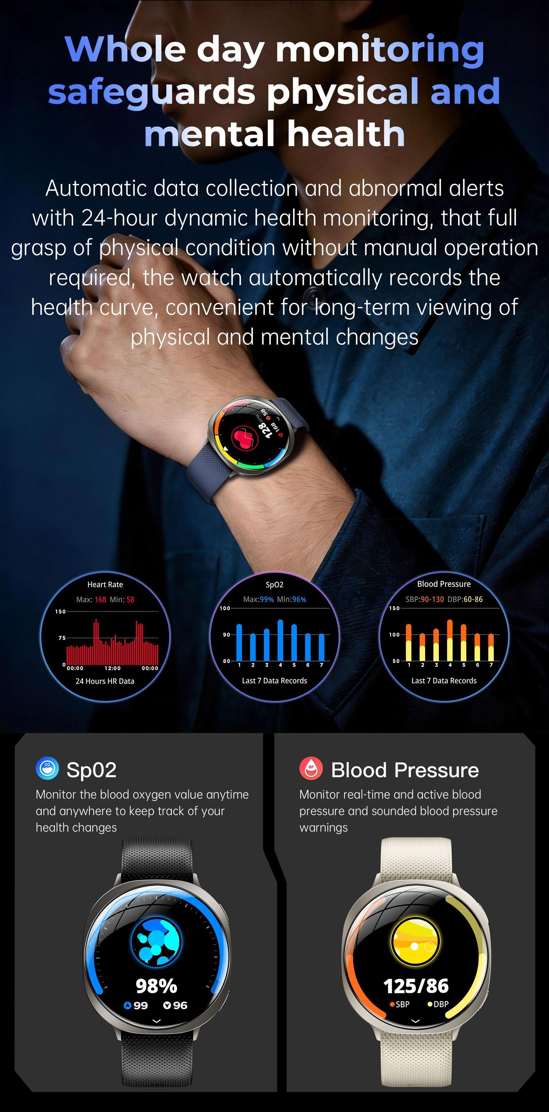 M301 Ultra-Thin Smart Watch with Curved AMOLED Screen & Fitness Tracker