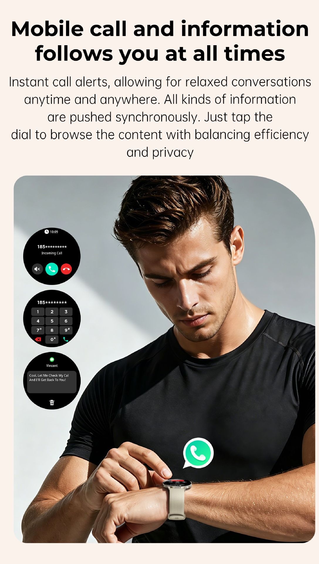 M301 Ultra-Thin Smart Watch with Curved AMOLED Screen & Fitness Tracker
