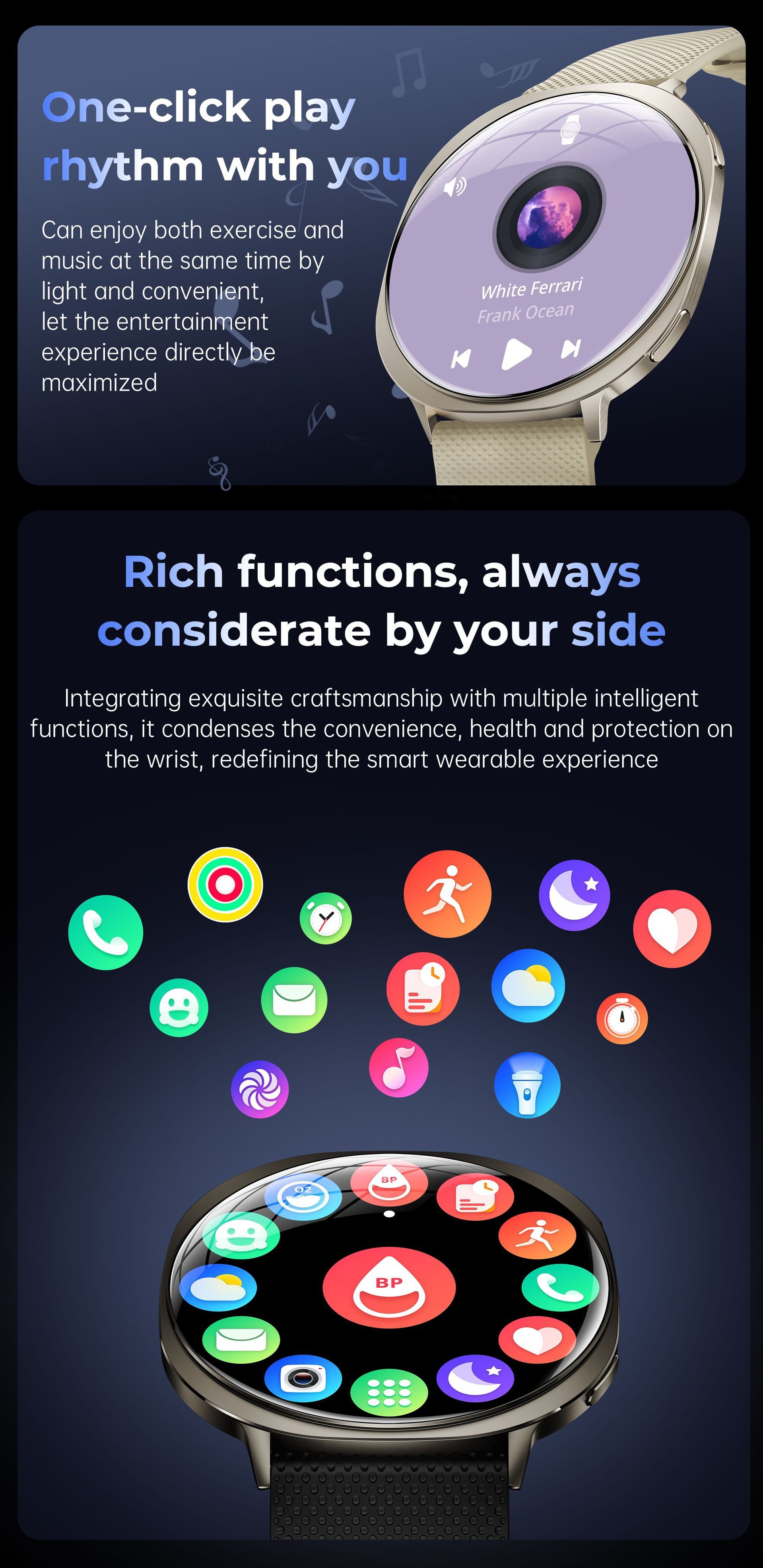 M301 Ultra-Thin Smart Watch with Curved AMOLED Screen & Fitness Tracker