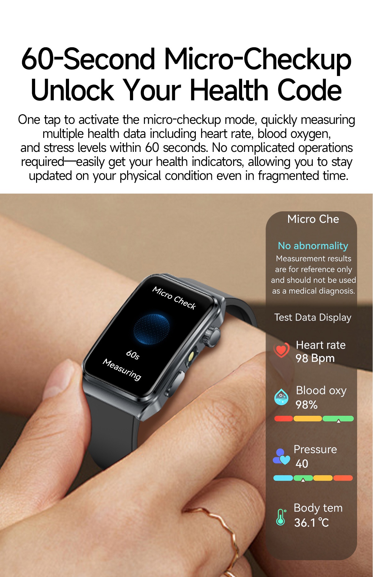 TK73 Smart Watch with Rectangular Screen & Bluetooth Calling