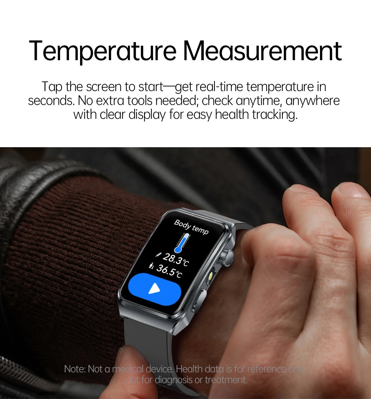 TK73 Smart Watch with Rectangular Screen & Bluetooth Calling