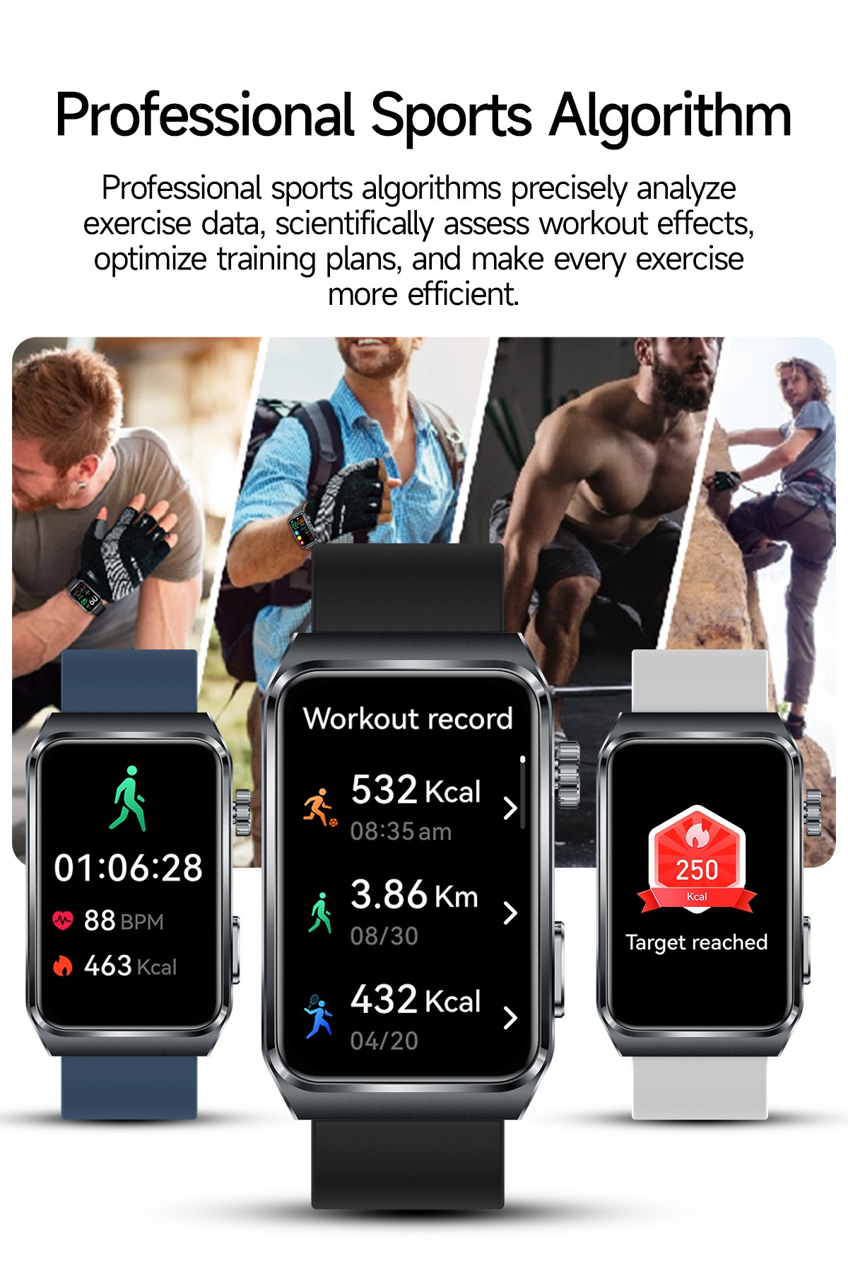 TK73 Smart Watch with Rectangular Screen & Bluetooth Calling