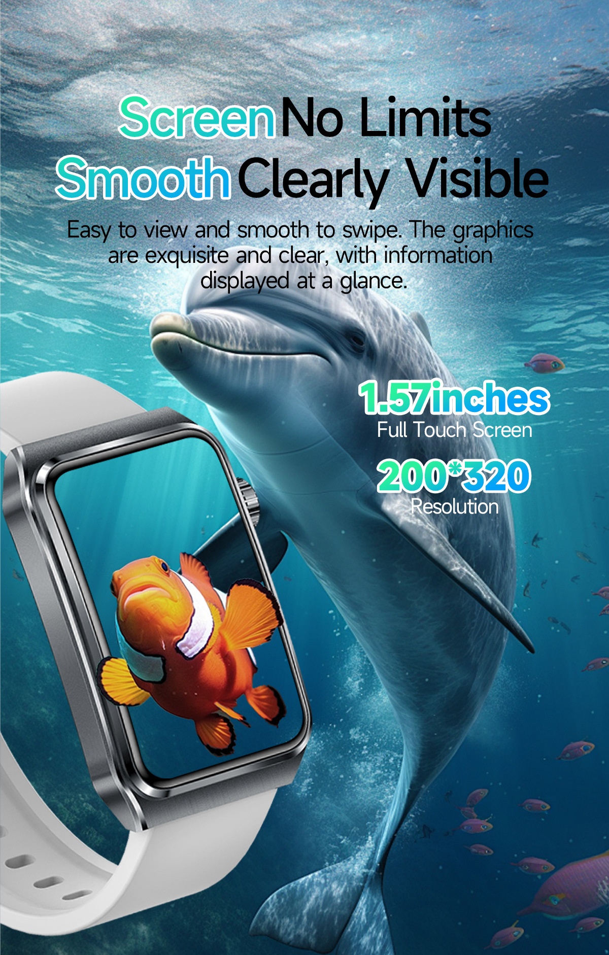 TK73 Smart Watch with Rectangular Screen & Bluetooth Calling