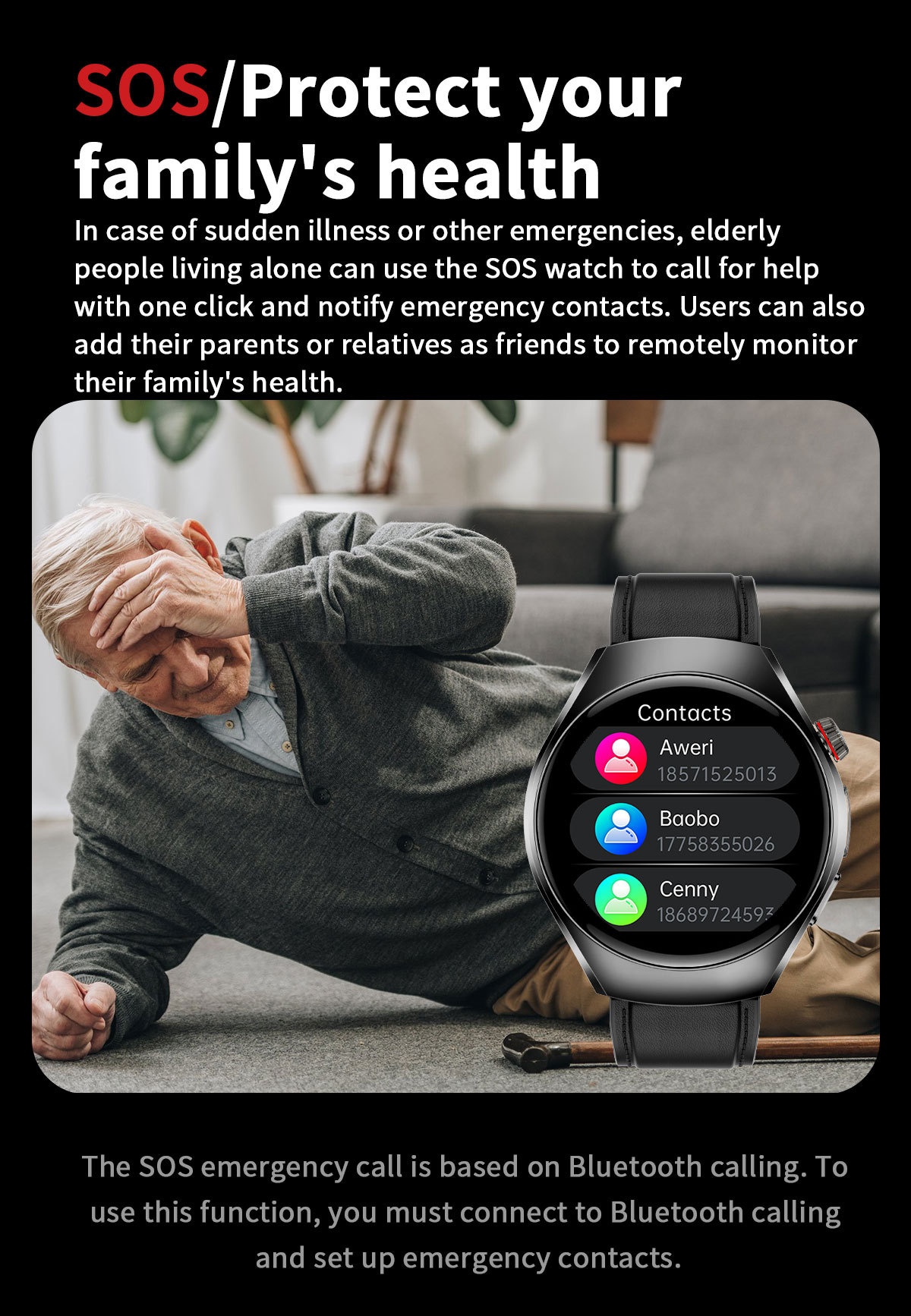 Smart Watch with Round AMOLED Display, ECG, Blood Oxygen & BT Calling