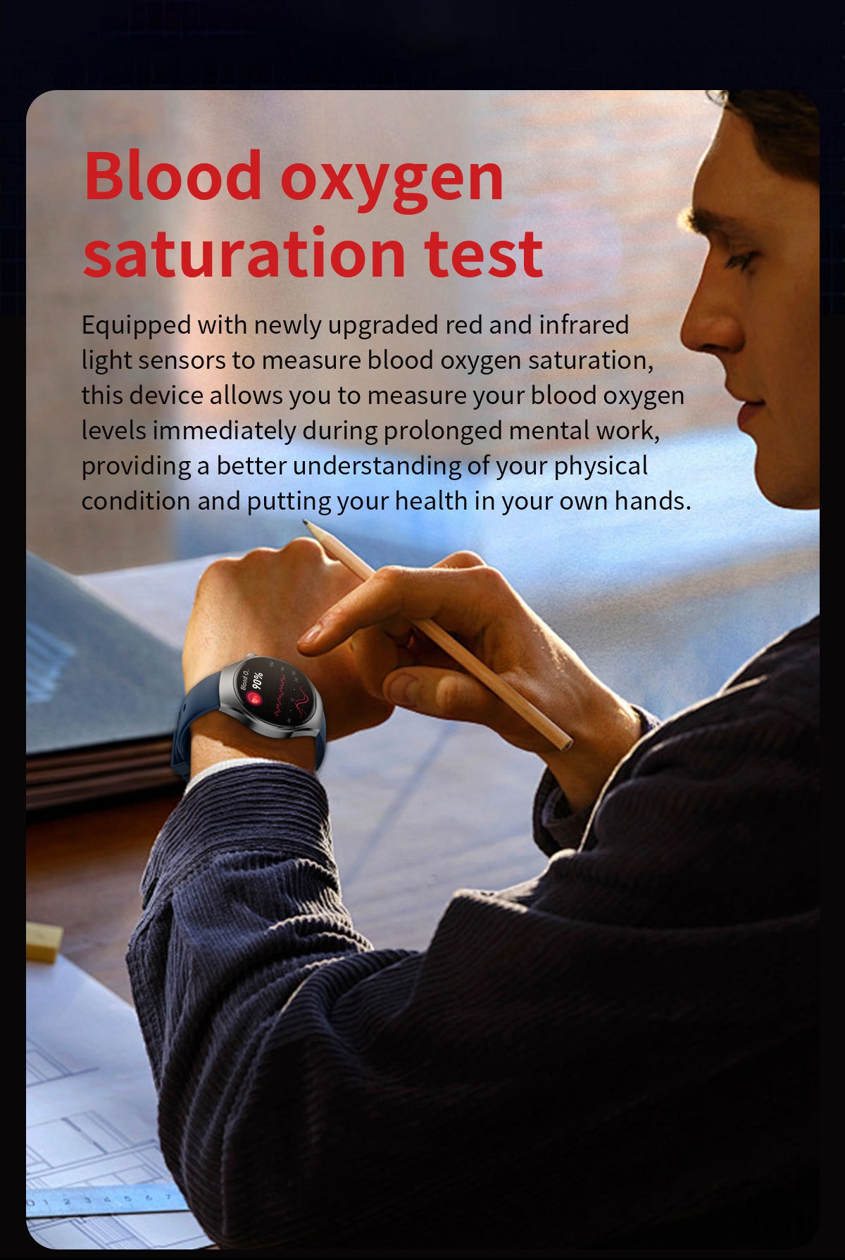 Smart Watch with Round AMOLED Display, ECG, Blood Oxygen & BT Calling
