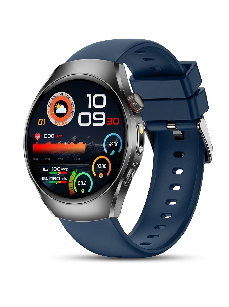Smart Watch with Round AMOLED Display, ECG, Blood Oxygen & BT Calling