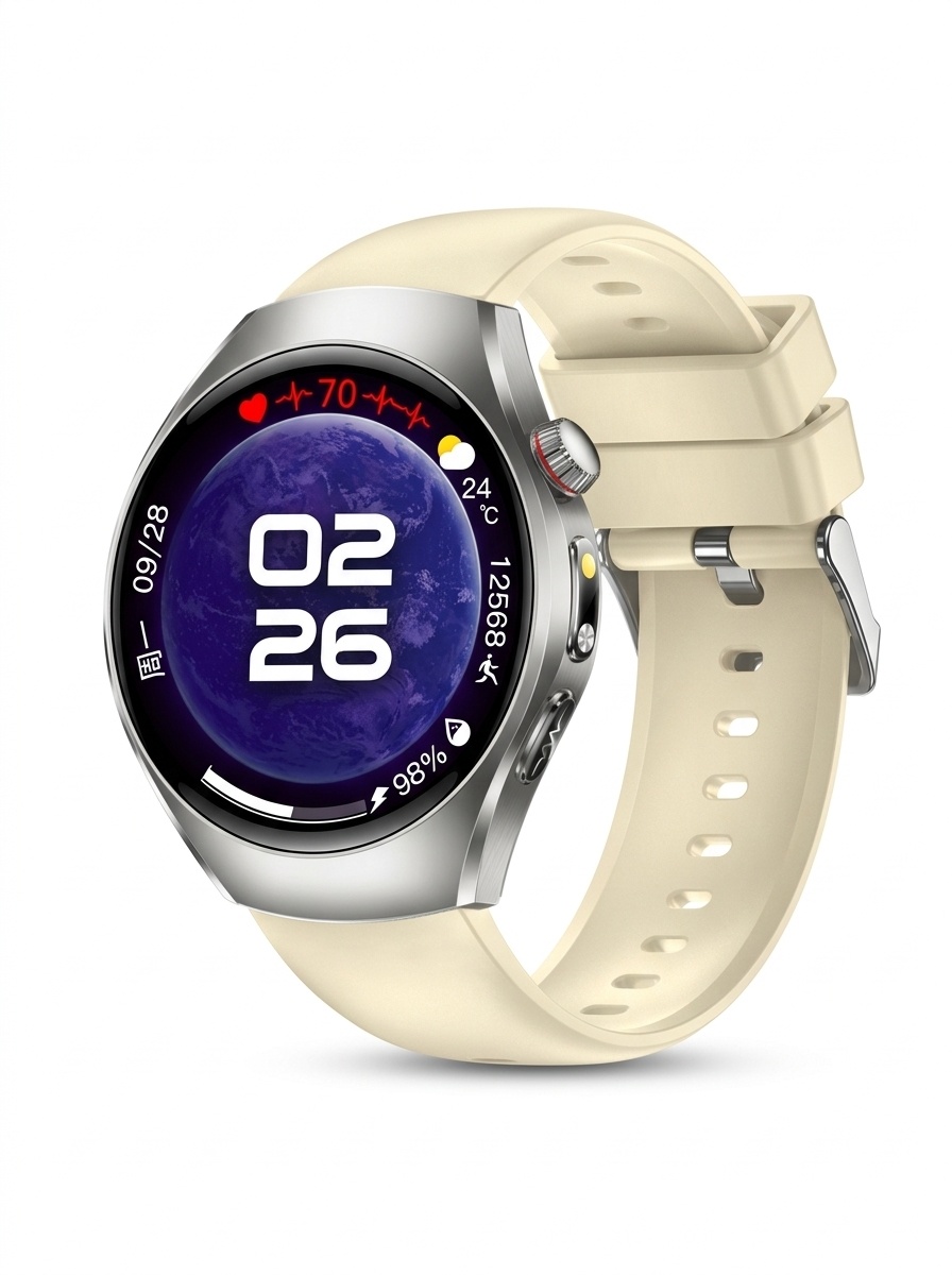 Smart Watch with Round AMOLED Display, ECG, Blood Oxygen & BT Calling