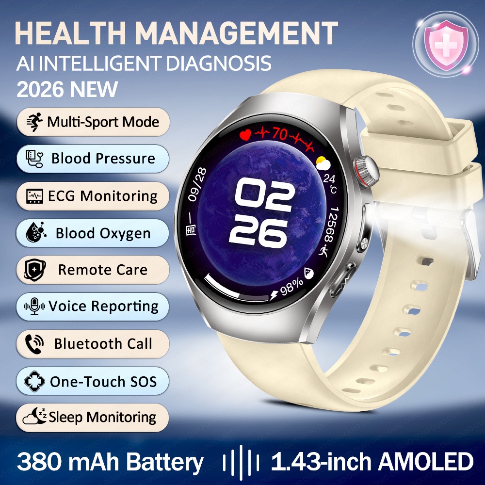 Smart Watch with Round AMOLED Display, ECG, Blood Oxygen & BT Calling