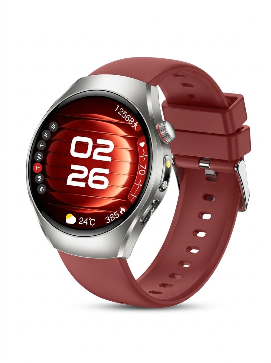 Smart Watch with Round AMOLED Display, ECG, Blood Oxygen & BT Calling