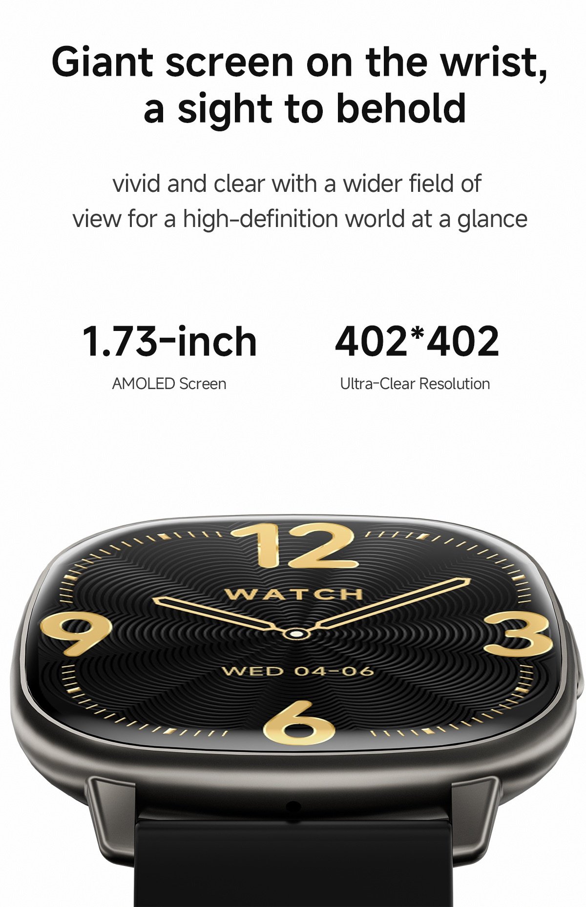 HD17 Air Smart Watch with Square AMOLED Display & Bluetooth Calling