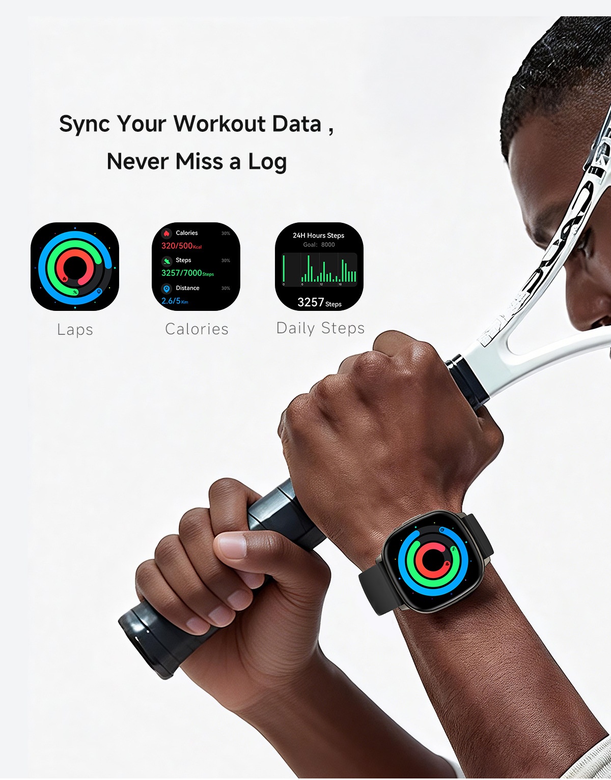 HD17 Air Smart Watch with Square AMOLED Display & Bluetooth Calling