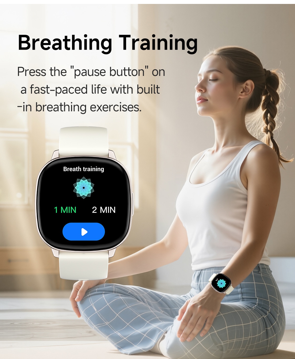 HD17 Air Smart Watch with Square AMOLED Display & Bluetooth Calling