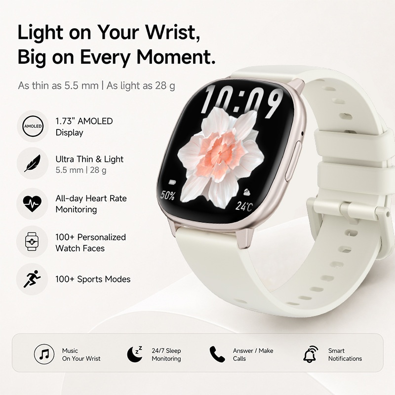HD17 Air Smart Watch with Square AMOLED Display & Bluetooth Calling