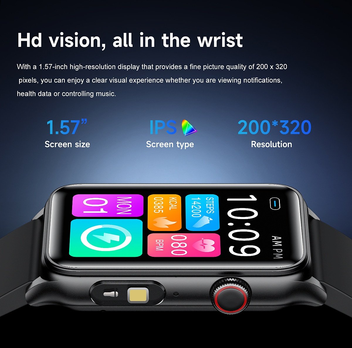 G50 Smart Watch with Rectangular HD Display & Bluetooth Calling