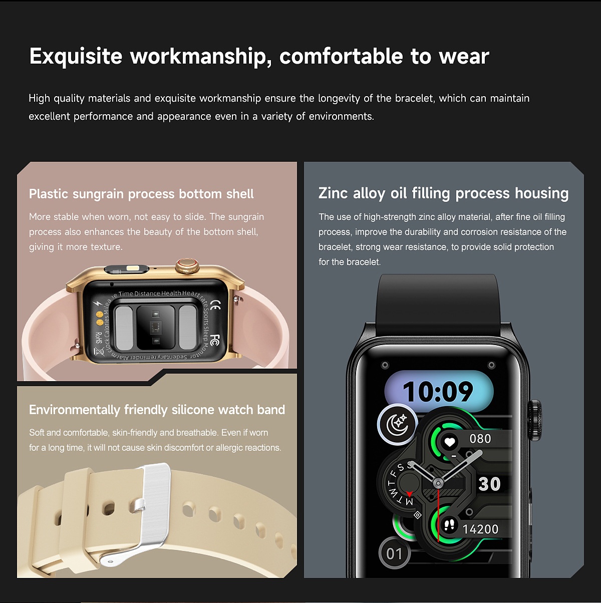 G50 Smart Watch with Rectangular HD Display & Bluetooth Calling