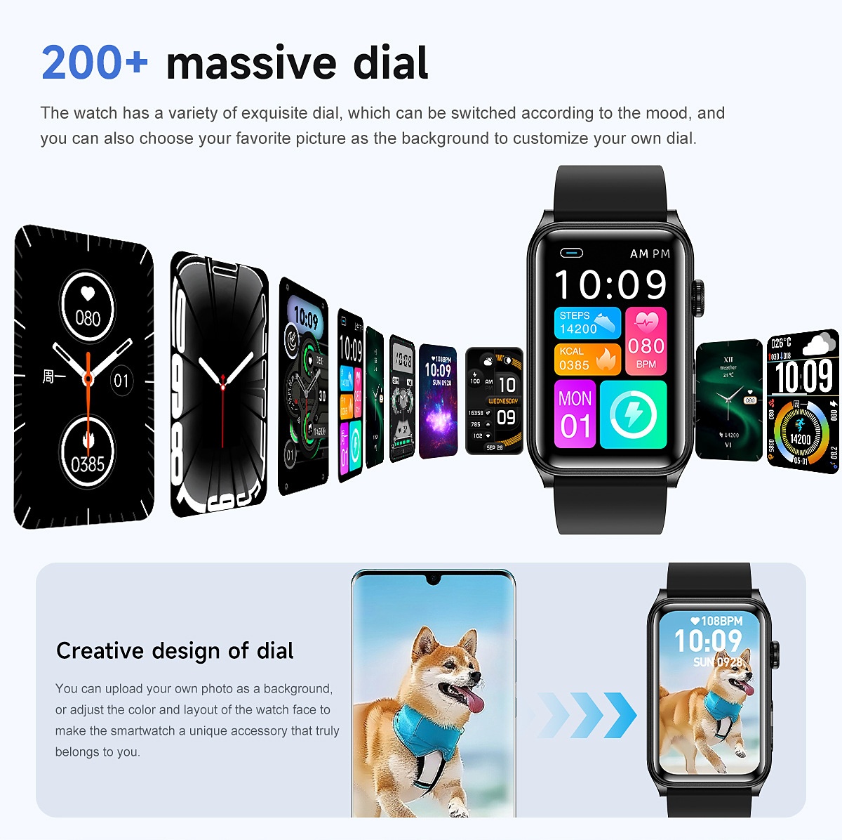 G50 Smart Watch with Rectangular HD Display & Bluetooth Calling