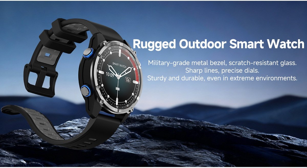 HD350 Pro Outdoor GPS Smart Watch with Round AMOLED Display & 3ATM