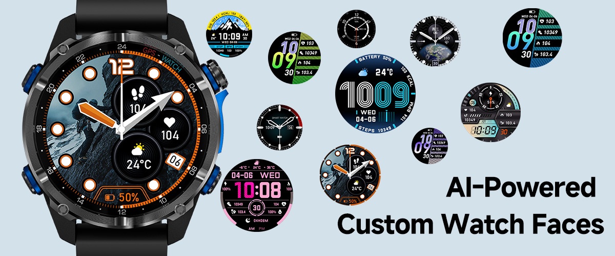 HD350 Pro Outdoor GPS Smart Watch with Round AMOLED Display & 3ATM