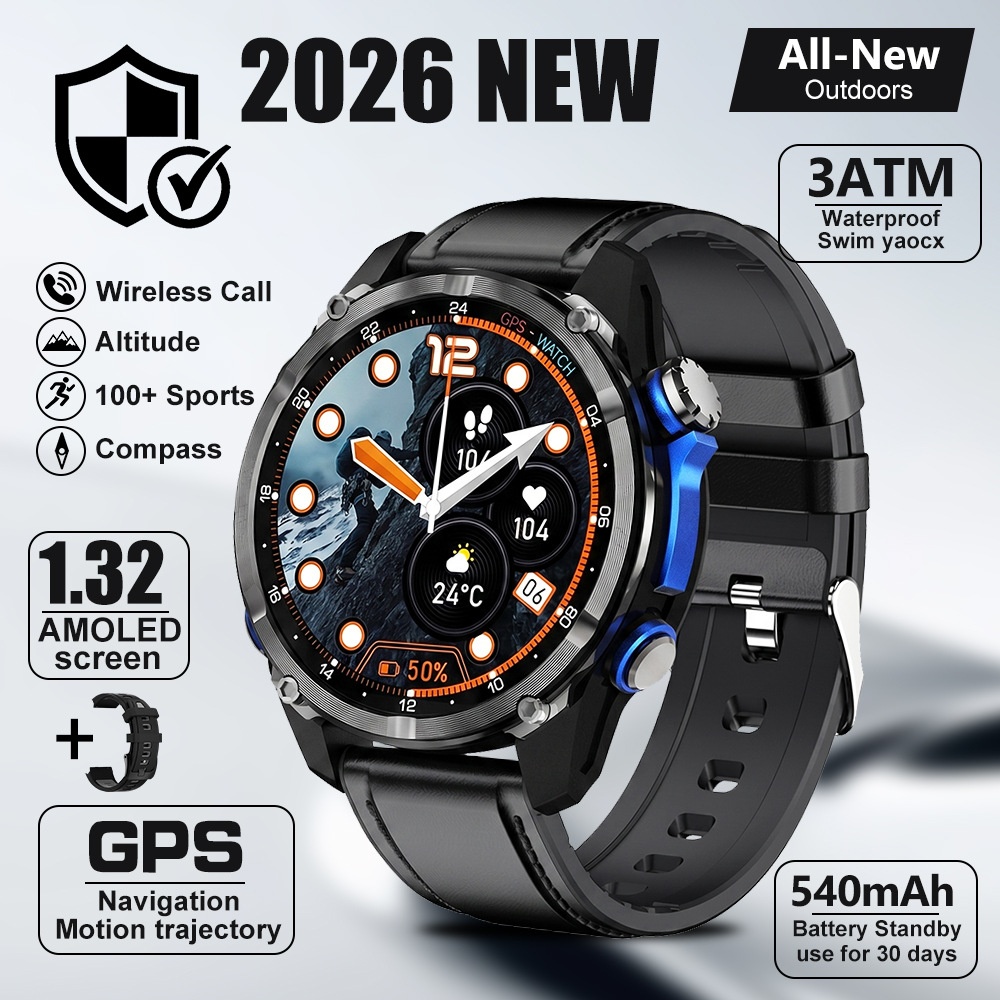 HD350 Pro Outdoor GPS Smart Watch with Round AMOLED Display & 3ATM