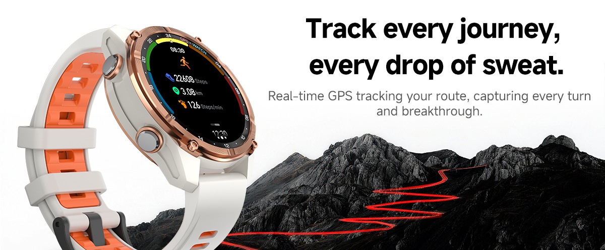 HD350 Pro Outdoor GPS Smart Watch with Round AMOLED Display & 3ATM
