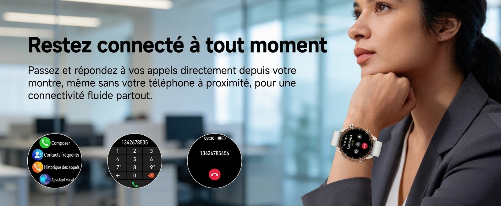 Montre connectée GPS HD350 Pro Outdoor avec écran AMOLED rond et étanchéité 3 ATM