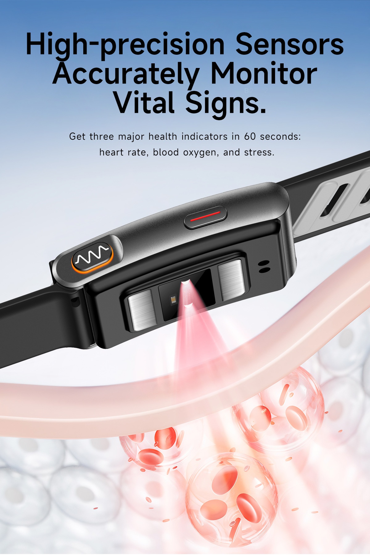 Screenless ECG+HRV Smart Band with Heart Rate & Sleep Tracker
