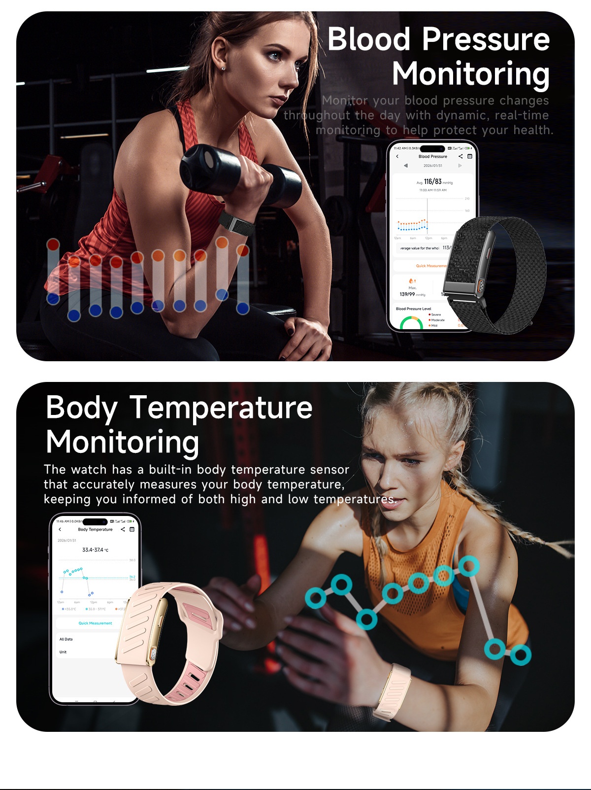 Screenless ECG+HRV Smart Band with Heart Rate & Sleep Tracker