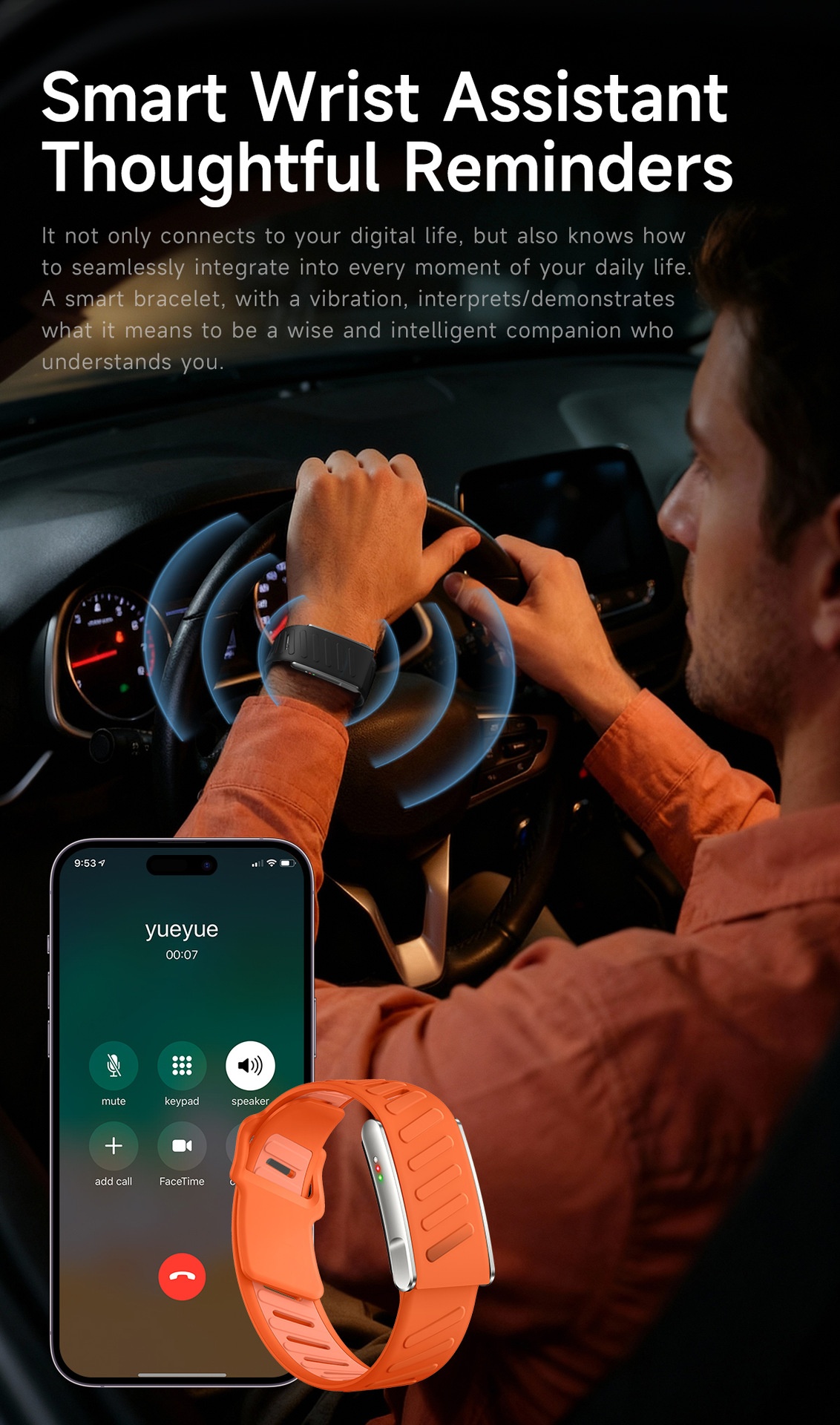 Screenless ECG+HRV Smart Band with Heart Rate & Sleep Tracker