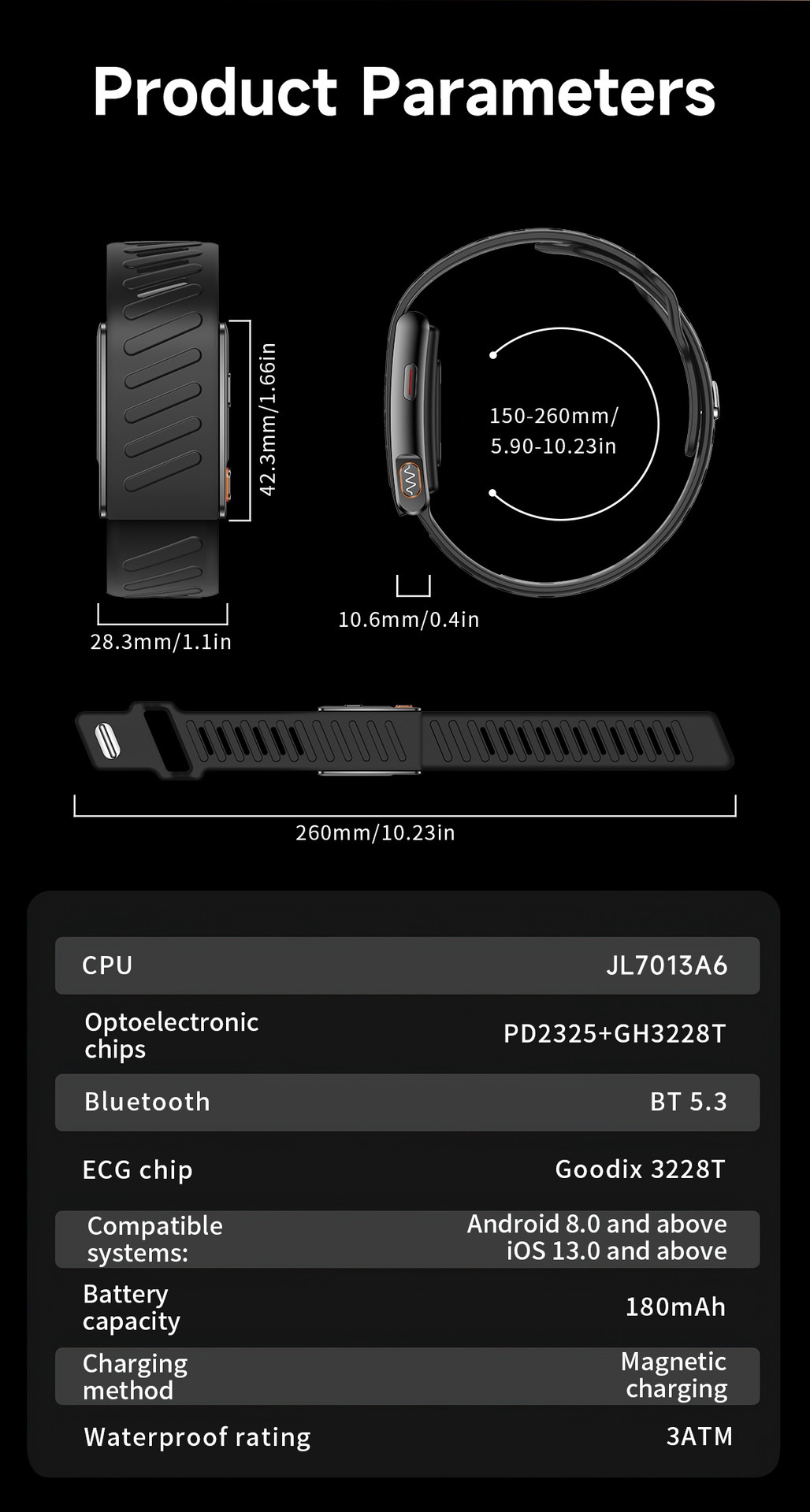 Screenless ECG+HRV Smart Band with Heart Rate & Sleep Tracker