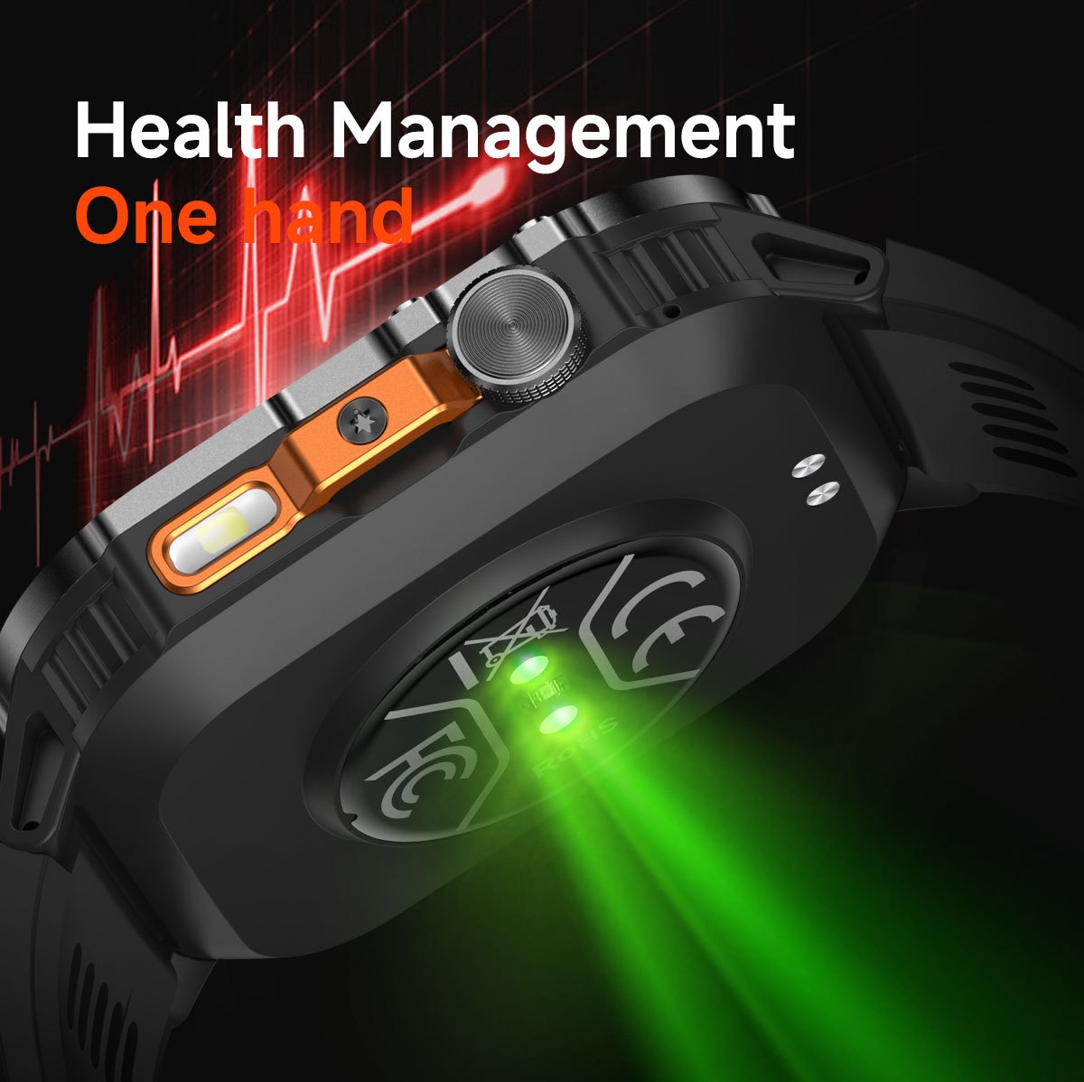 HT46 Rugged Smart Watch with 2.01" HD Screen, IP68 & 1200mAh Battery